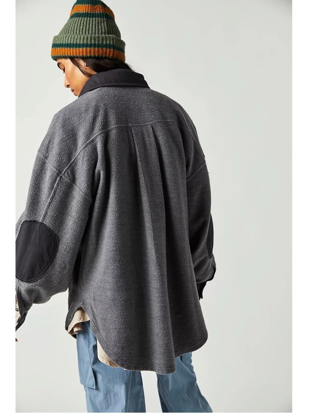 Free People Ruby Jacket in Incense Medium Oversized Shacket Grunge 90s Grey - Picture 3 of 9